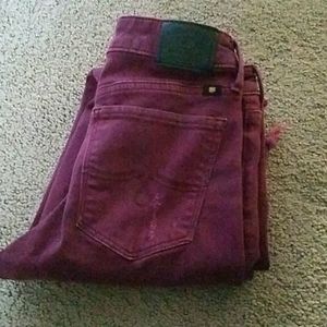 Lucky brand maroon skinny jeans